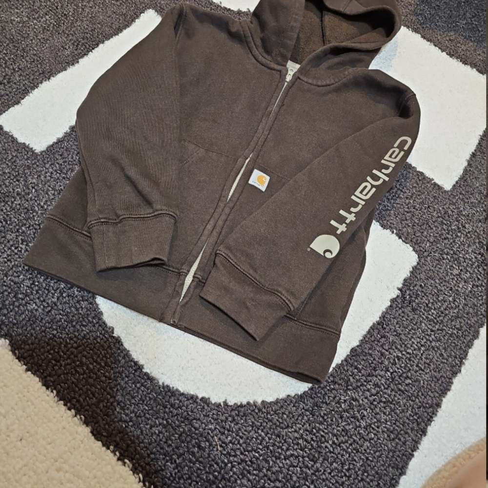 Carhartt Toddler Boys Dark Brown Zip-Up Hoodie